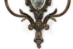French Louis XVI Silver Plate Mirrored Wall Sconce - 4670429