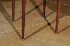 French Louis XVI Style 1890s Bouillotte Table with Marble Top and Brass Gallery - 3424156