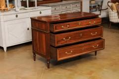 French Louis XVI Style 1890s Commode with Graduated Drawers and Brass Hardware - 3491384