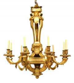 French Louis XVI Style 19th Cent Bronze Dore 12 Arm Chandelier - 729618