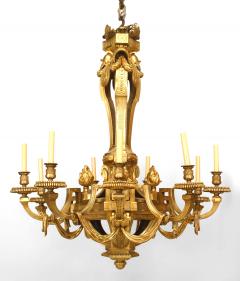 French Louis XVI Style 19th Cent Bronze Dore 12 Arm Chandelier - 729619