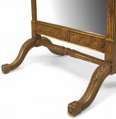 French Louis XVI Style 19th Cent Gilt Cheval Mirror - 725836