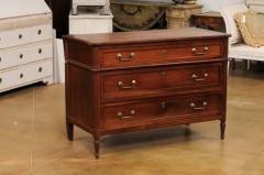 French Louis XVI Style 19th Century Cherry Three Drawer Commode with Fluting - 3544712