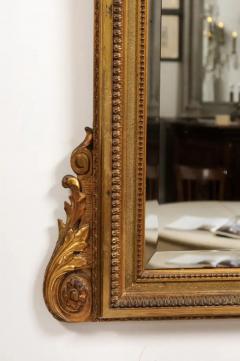French Louis XVI Style 19th Century Giltwood Mirror with Carved Arrows and Torch - 3555868