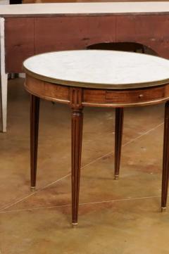 French Louis XVI Style 19th Century Walnut Bouillotte Table with Marble Top - 3538483