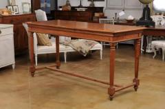 French Louis XVI Style 20th Century Pine Console Table with Cylindrical Legs - 3521680