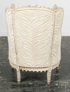 French Louis XVI Style Berg re Armchair with Silk Velvet Upholstery - 2976667