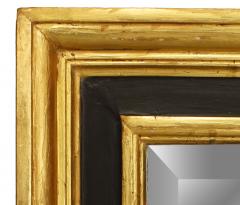 French Louis XVI Style Black and Gold Wall Mirror - 1399235