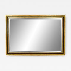 French Louis XVI Style Black and Gold Wall Mirror - 1403269