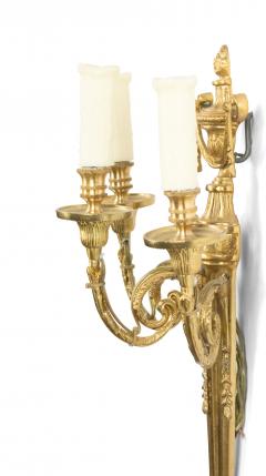 French Louis XVI Style Brass Wall Sconces - 1398932