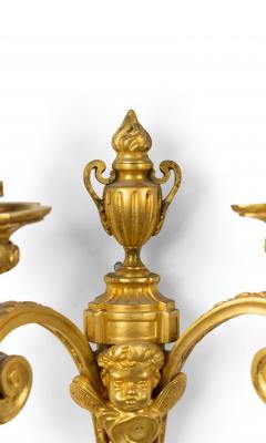 French Louis XVI Style Bronze Dore Cupid Wall Sconce - 1398311