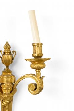 French Louis XVI Style Bronze Dore Cupid Wall Sconce - 4668449