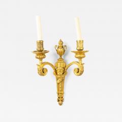 French Louis XVI Style Bronze Dore Cupid Wall Sconce - 4729397