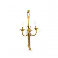 French Louis XVI Style Bronze Dore Tassel Wall Sconce - 4708818