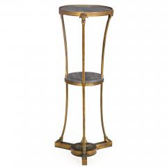French Louis XVI Style Bronze and Marble Two Tier Table Gueridon - 4502479