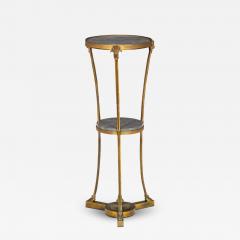 French Louis XVI Style Bronze and Marble Two Tier Table Gueridon - 4504304