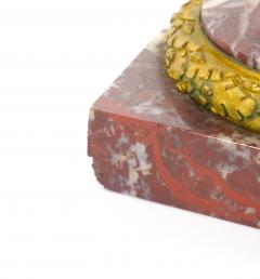 French Louis XVI Style Candelabra White veined Red Marble Gilt Bronze 1885 - 4552686