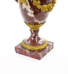 French Louis XVI Style Candelabra White veined Red Marble Gilt Bronze 1885 - 4552694