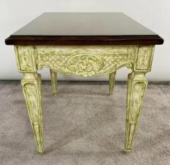 French Louis XVI Style Carved Antiqued Finish Green Side or End Table - 4090431