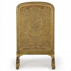 French Louis XVI Style Carved Giltwood Fire Screen c 1900 - 4803663