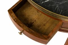 French Louis XVI Style Circular Marble Gallery Top Mahogany Bouillotte Table - 4653482