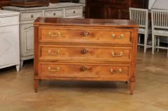 French Louis XVI Style Early 19th Century Walnut Commode with Three Drawers - 3498525