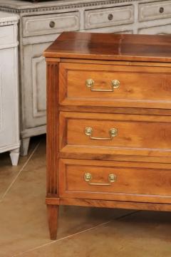 French Louis XVI Style Early 19th Century Walnut Commode with Three Drawers - 3498577