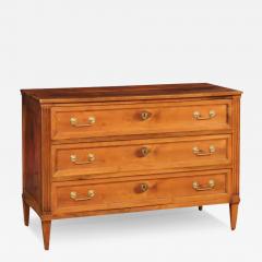 French Louis XVI Style Early 19th Century Walnut Commode with Three Drawers - 3511645