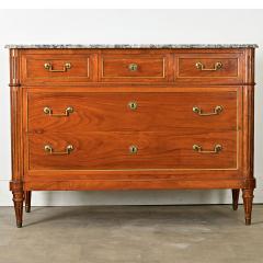 French Louis XVI Style Fruitwood Marble Commode - 3957811