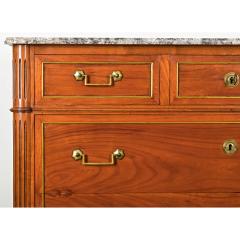 French Louis XVI Style Fruitwood Marble Commode - 3957812