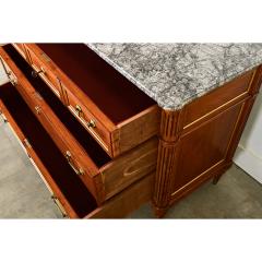 French Louis XVI Style Fruitwood Marble Commode - 3957813