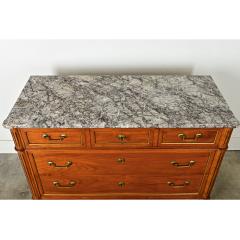 French Louis XVI Style Fruitwood Marble Commode - 3957814