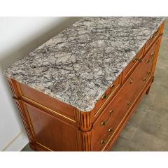 French Louis XVI Style Fruitwood Marble Commode - 3957815
