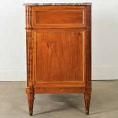 French Louis XVI Style Fruitwood Marble Commode - 3957820