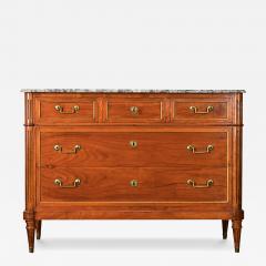 French Louis XVI Style Fruitwood Marble Commode - 3978904