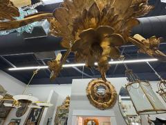 French Louis XVI Style Gilt Bronze Palm Frond Chandelier - 4423791