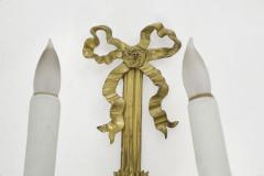 French Louis XVI Style Gilt Bronze Two Light Wall Sconce - 716203