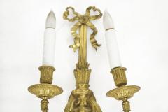 French Louis XVI Style Gilt Bronze Two Light Wall Sconce - 716206