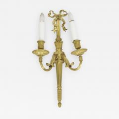 French Louis XVI Style Gilt Bronze Two Light Wall Sconce - 716660