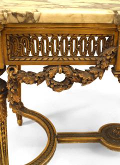 French Louis XVI Style Gilt Center Table with Marble Top - 1424432