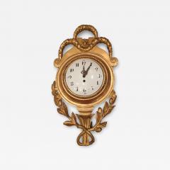 French Louis XVI Style Gilt Wall Clock - 4332420