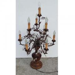 French Louis XVI Style Gilt and Crystal Candelabra Table Lamp - 2554216