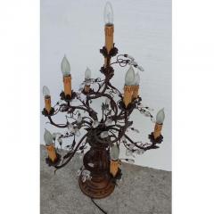French Louis XVI Style Gilt and Crystal Candelabra Table Lamp - 2554230