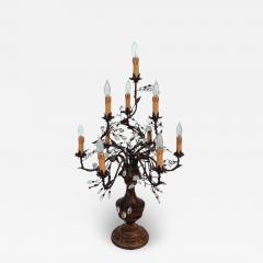 French Louis XVI Style Gilt and Crystal Candelabra Table Lamp - 2796556