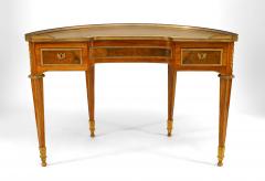 French Louis XVI Style Kingwood Demilune Desk - 4628529