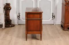 French Louis XVI Style Light Walnut Commode with Three Drawers and Fluted Motifs - 3599309