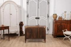French Louis XVI Style Light Walnut Commode with Three Drawers and Fluted Motifs - 3599326