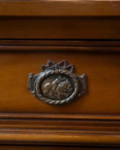 French Louis XVI Style Light Walnut Commode with Three Drawers and Fluted Motifs - 4134797