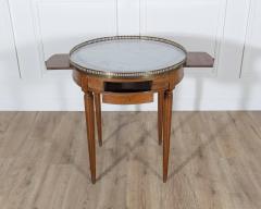 French Louis XVI Style Mahogany Bouillotte Table with Carrara Marble Top - 4313741