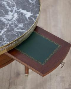 French Louis XVI Style Mahogany Bouillotte Table with Marble Top Early 20th Cen - 4313745